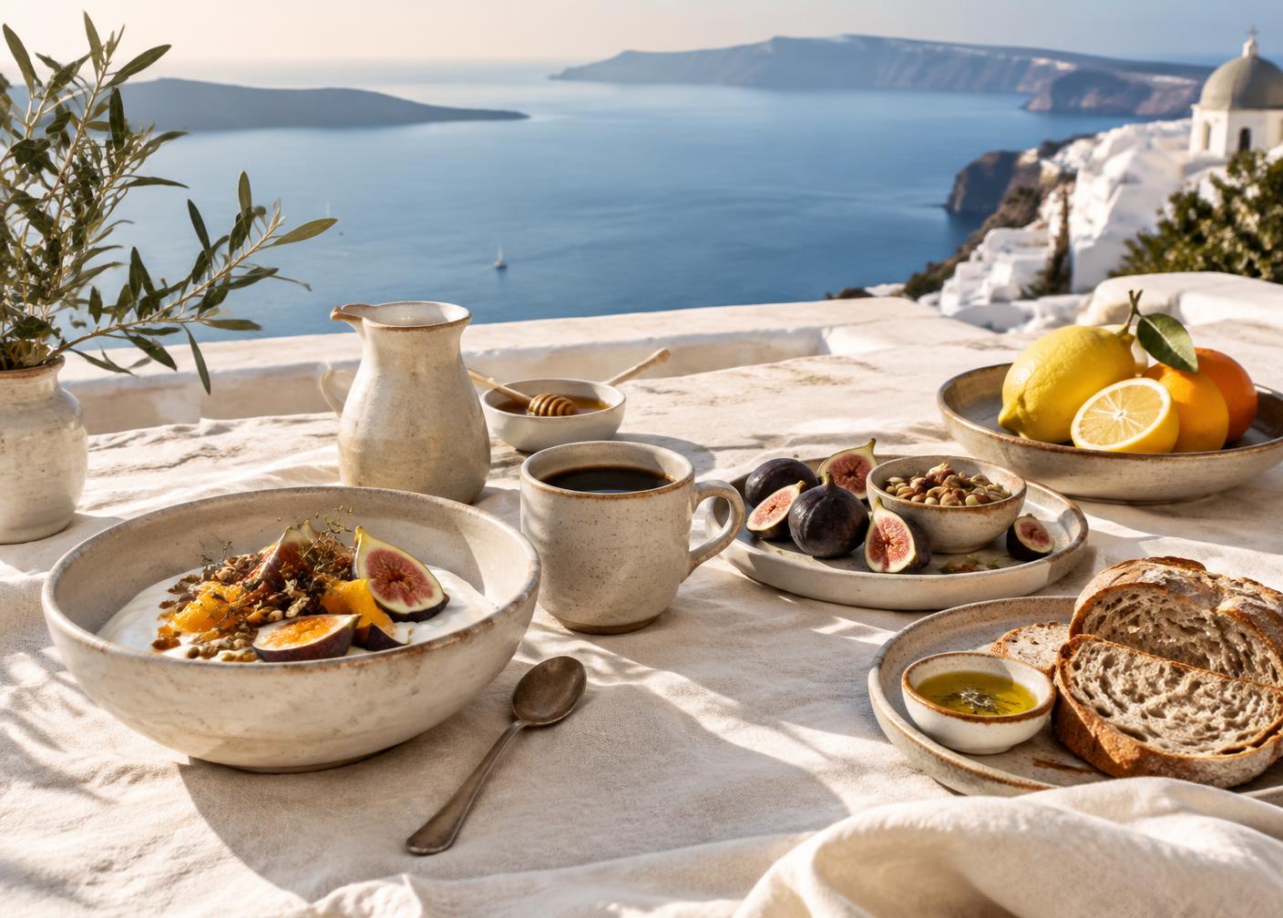 Breakfast Above the Aegean